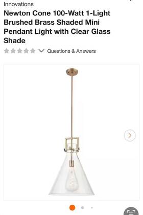 6551801-848 Sea Gull Lighting Norman 1-light Satin Brass Modern Chandelier Hanging Pendant With White Shade