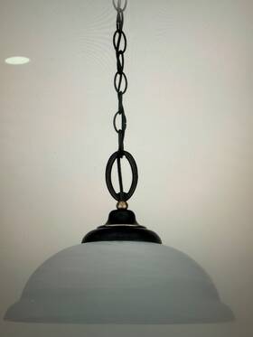 6642-85 Sea Gull Lighting Pendant Single Light Gold Patina Alabaster Style Glass