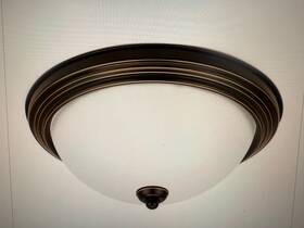 Sea Gull Lighting 77065-782 3 Light 14.5 Inch Flush Mount Heirloom Bronze
