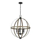 5251005-846 Sea Gull Lighting Globe Candlestick Chandelier With Distressed Oak 5-light Gray