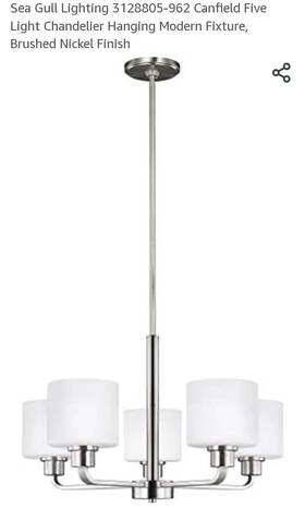3128805-962 Seagull Generation Lighting Canfield 5-light Brushed Nickel Transitional Chandelier