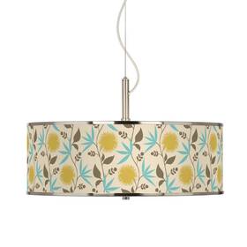 T6343-6h650 Seedling By Thomas Paul Nickel Pendant Chandelier 20 Inch Modern Dahlia Translucent Shade 3-light For House