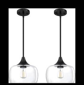 G201qgbd1a5 Seenming House 2 Pack 1 Light Hanging Indoor Kitchen Island Pendant Ceiling 8.2 Inch Drum