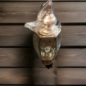 8278-02 Sesgull Lighting Post Porch Solid Brass 3 Inch Lamp Fixture Curved Beveled Glass New