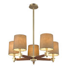 31327 Shade Chandelier Brass 5 Jorgenson Traditional Elk Light Wood