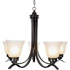 617268 Shades Oil Sanibel Glass Lighting 5 Bronze Rubbed Chandelier Light Af