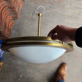 Ipl7300bn Shaper 3-light 24 Inch Alabaster-style Glass Bowl Pendant Fixture Chandelier Usa Made