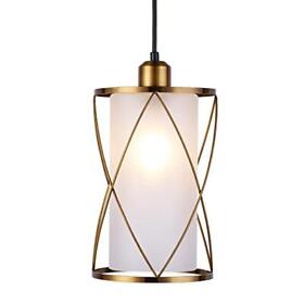 Shengqingtop Modern Brushed Brass Pendant Light With Frosted Glass Mini