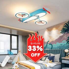 Shine Luest 753802370474 Kids Ceiling Lights For Bedroom Blue Airplane Light Fixture Mount 24