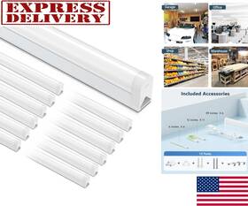 80384 Shines 12 Pack Led Shop Lights 4ft Integrated Single Fixture T5 Garage Ceiling 18w Work