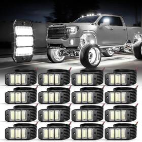 Sntc1t-j Shinight 16pcs White Rock Lights Super Bright Pure 6000k F