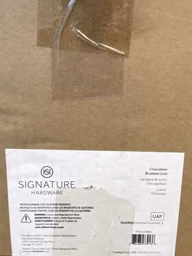 479820 Signature Hardware Sig Candler 6 Light 47 Inch Candle Crystal Chandelier - Gold Read