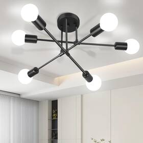 Sld-6l-b Silampdi Modern Sputnik Chandelier 6light Black Ceiling Light Fixture Industrial Dining R