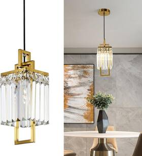 Similam 604787210593 Gold Kitchen Pendant Light Fixtures Modern Crystal Chandelier