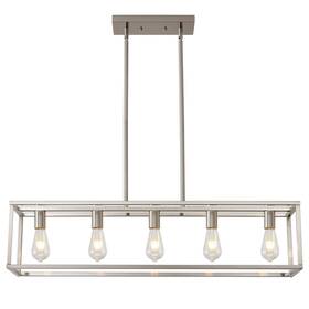 Ss22355-5-s Sivilynus 5 Lights Island Lighting Brushed Nickel Dining Room Chandelier Farmhouse Hang