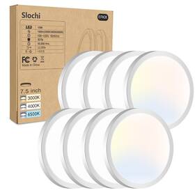 Cl25a Slochi -8-wt 8pack Led Flush Mount Ceiling Light Fixture 3000k-4000k-6500k And 100w