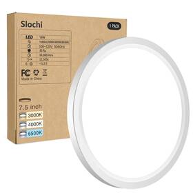 Cls15a-wt Slochi Flush Mount Ceiling Light Fixtures - 3000k-4000k-6500k And 100w Equivalent Flat