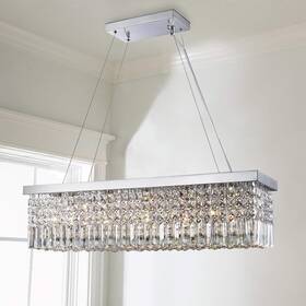 Sm Saint Mossi Sm-dy-16059 5-lights K9 Crystal Chandelier For Dining Room Rectangular Pendant