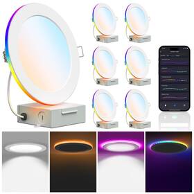 Sam-d2 Smavista 12w Smart Recessed Downlights 6 Inch Rgbcw Wi-fi Led Retrofit Light Compati