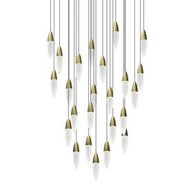 4166.38 Sonneman 4166 Sultana 37 Inch W Multi Light Pendant - Brass