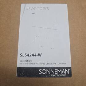 Sls4244-w Sonneman Sls4244w Suspenders 48 Inch W Led Linear Chandelier White / Clear Sls4244-w Sonneman Sls4244w Suspenders 48 Inch W Led Linear Chandelier White / Clear
