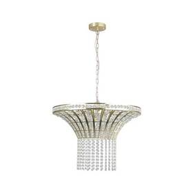 Spoflyinn 955610655383 23.6 Inches K9 Crystal Chandeliers 8 Lights Round Adjustable Height Ceiling L