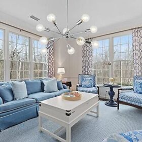 Sputnik Chandelier Chrome 10 Lights Pendant Lighting Modern Light Vintag