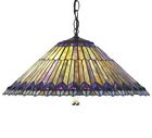 26487 Stained " Lighting Style Pendant 20 Meyda Jeweled Peacock Glass Tiffany