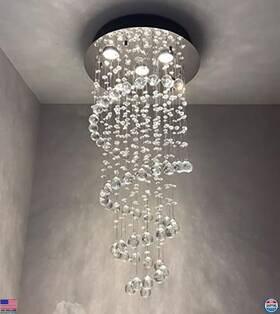 B07x2pz9sr Stanley Elegant Spiral Crystal Chandelier Led Flush Mount Light For Living Room Foyer