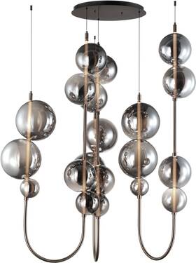 Sm24938mskbc Studio M Sm24938 Dreamer 59 Inch W Led Abstract Multi Light Pendant - Black Chrome /