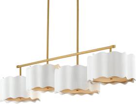 Sm73884wtgld Studio M Sm73884 Curtain Call 12 Light 13 Inch W Led Linear Pendant - Gold