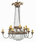 C1978 Stunning Niermann Crystal Iron Weeks Chandelier