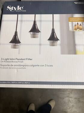 Style Selections 080629700178 Selection Oil Rubbed Bronze Finish 3- Light Mini Pendant Fitter New