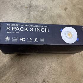 Sublimation 732139414822 7 Packs 3 Inch Gimbal Led Recessed Light With Junction Box 10w Waterproof Rec