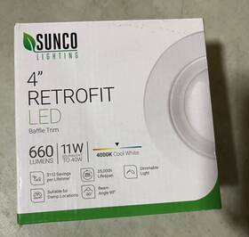 Sunco 726630036966 Lighting 4 Inch Led Can Lights Retrofit Recessed Smooth Trim