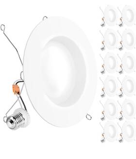 Sunco 726630036973 Lighting 5/6 Led Recessed Downlight Lamp Pack Of 12 4000k Cool White