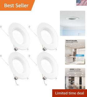 Sunco 726630038700 4 Pack Retrofit Led Recessed Lighting 6 Inch 4000k Cool White Dimmabl
