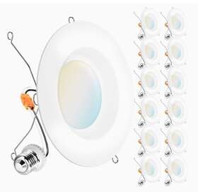 5cct Sunco 810047884378 12 Pack Lighting 5/6 Inch Led Can Lights Retrofit Recessed