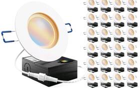 Sunco 840360617599 24 Pack 10w 4 Inch Led Recessed Lighting Slim Retrofit Night Light Save
