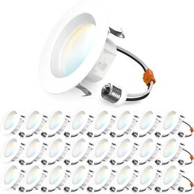Sunco Dl Sl4-10w-27k-24pk 24 Pack 4 Inch Led Can Lights Retrofit Recessed Lighting Selectable 27