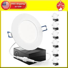 Sunco Lighting 445022981938 6 Pack 4 Inch Ultra Thin Led Recessed Ceiling Lights Slim 6000k Daylight