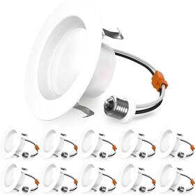 Sunco Lighting 726630039721 10 Pack 4 Inch Led Recessed Lights Retrofit Can Light For Ceiling Baf