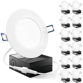 Sunco Lighting 810000072309 12 Pack 4 Inch Ultra Thin Led Recessed Ceiling Lights Slim Canless Wit