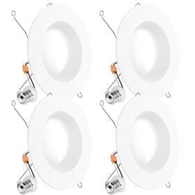 Sunco Lighting 810000072460 4 Pack Retrofit Led Recessed 6 Inch 5000k Daylight Dimmable