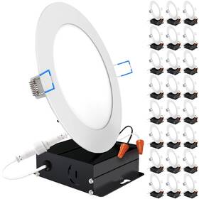 Sunco Lighting 810000077076 24 Pack 6 Inch Ultra Thin Led Recessed Ceiling Lights Slim 6000k Dayli
