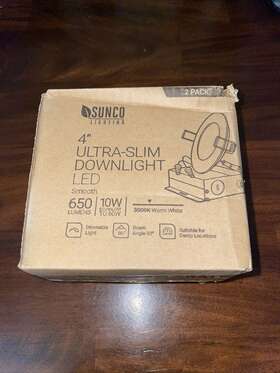 Sunco Lighting 810047880042 4 Inch Ultra-slim Downlight Led Smooth 60w Equivalent 2 Pack