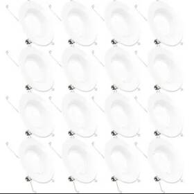 Sunco Lighting 810047880318 16 Pack 5/6 Inch Led Can Lights Retrofit Recessed Smooth Trim Dimmable