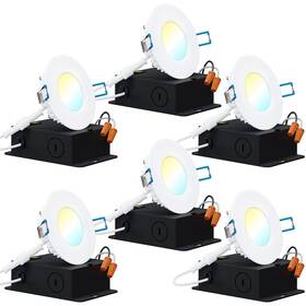 Sunco Lighting 810047883760 3 Inch Ultra Thin Led Recessed Ceiling Lights Smooth Trim Selectable Cc