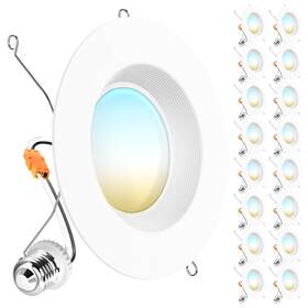 5cct Sunco Lighting 810047884354 16 Pack Retrofit Led Recessed 6 Inch 2700k/3000k/3500k/4
