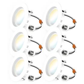 Sunco Lighting 810047884408 6 Pack Retrofit Led Recessed 4 Inch Selectable 2700k/3000k/35